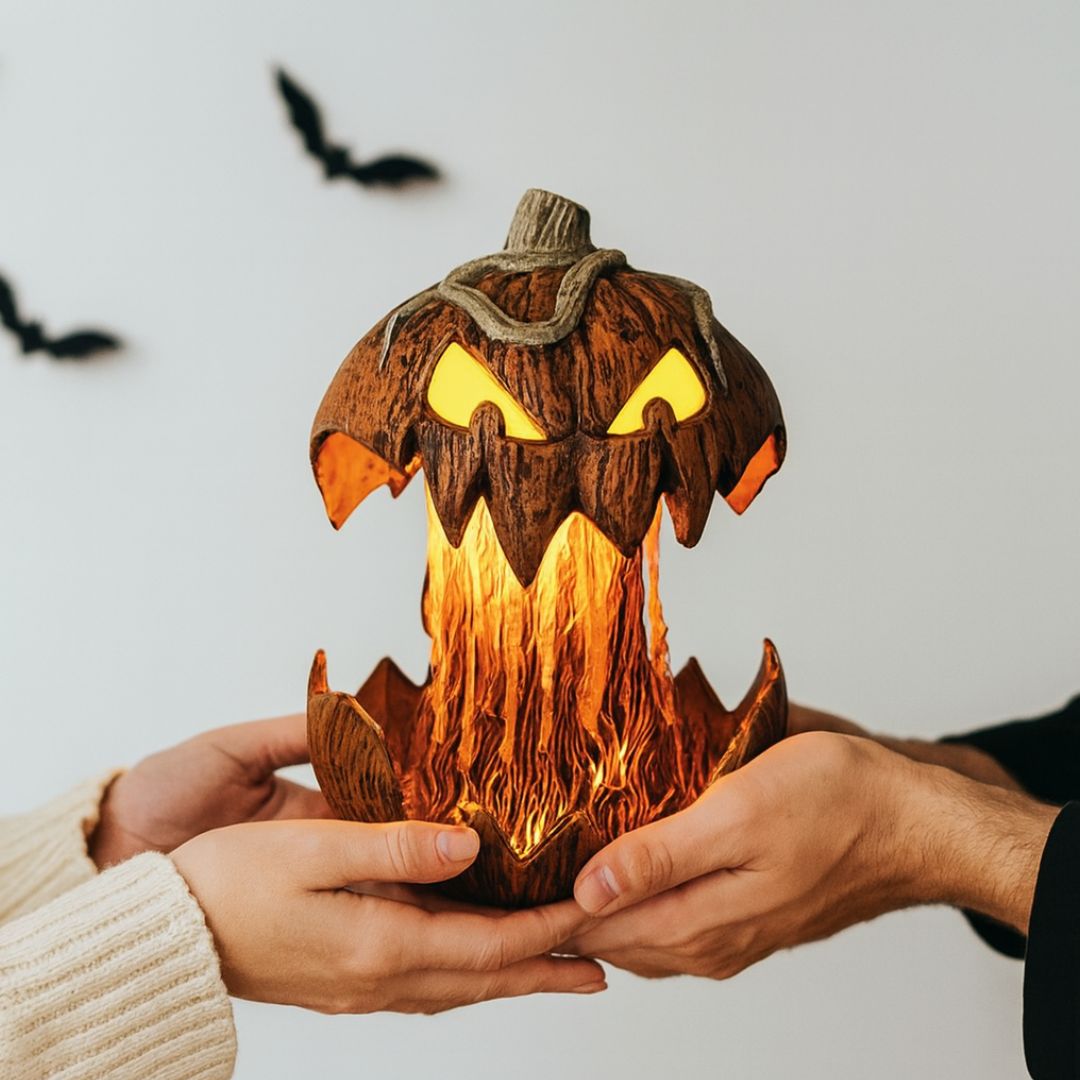 Läskigt nattljus med pumpa - Spooky belysning för Halloween