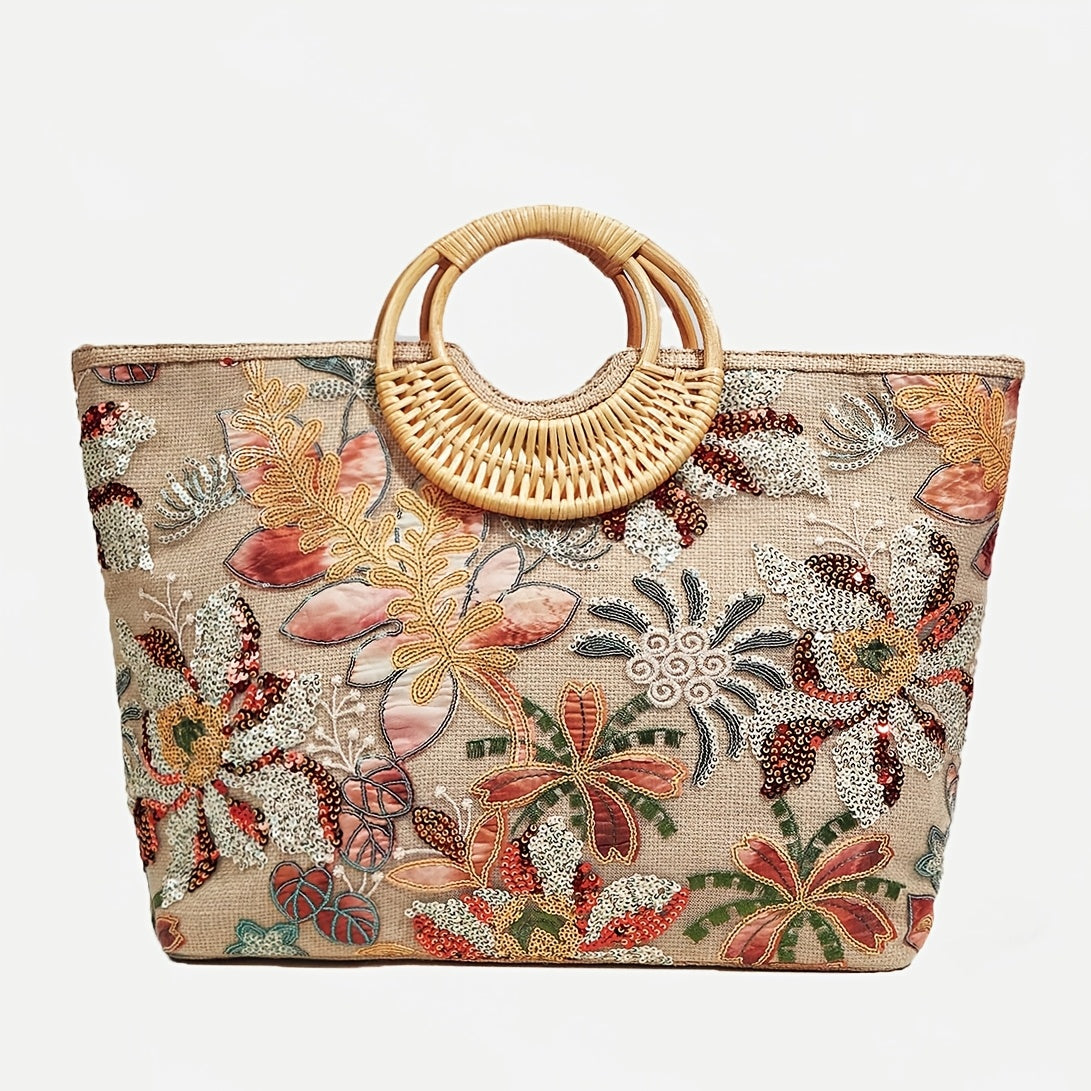 Stilfuld Blomstret Tote Taske – Praktisk og Elegant