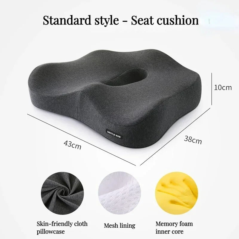 Ergonomisk Sædehynde med Memory Foam til Optimal Rygstøtte