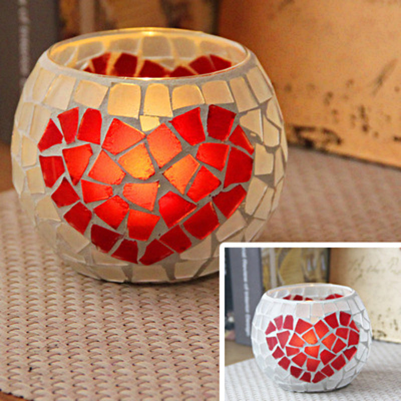 Europæisk Retro Glas Mosaik Lysestage
