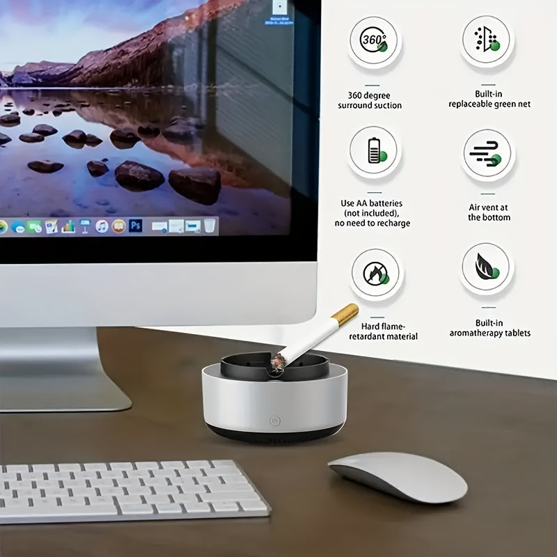 Smart askkopp med luftrenare – effektiv borttagning av rök och lukt med elegant design