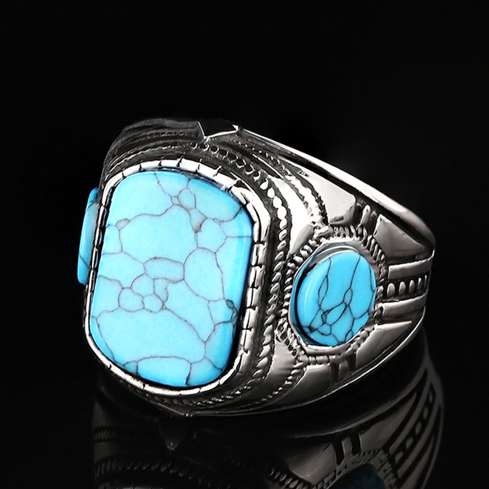 Elegant Herrring med Turkos Sten – Kobolt