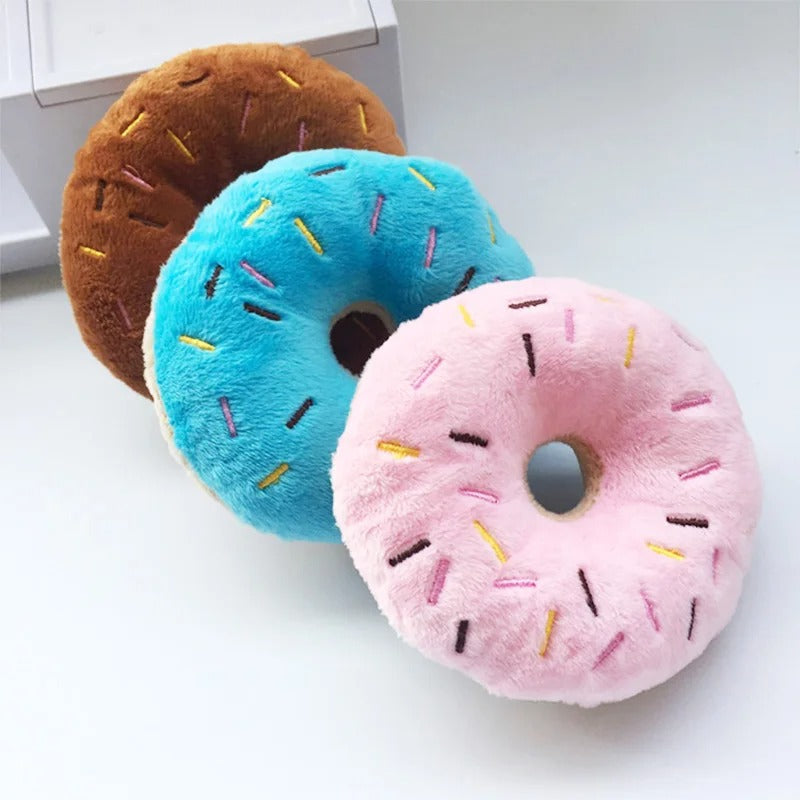 Blød og Sjov Hundelegetøj Donut med Indbygget Pivelyd