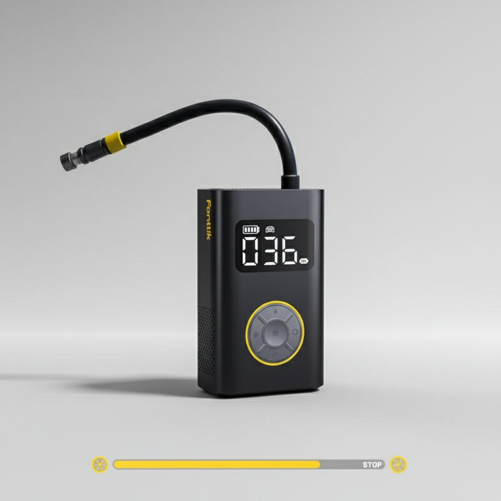 Kompakt Luftpumpe med Digital Display til Bil og Cykel
