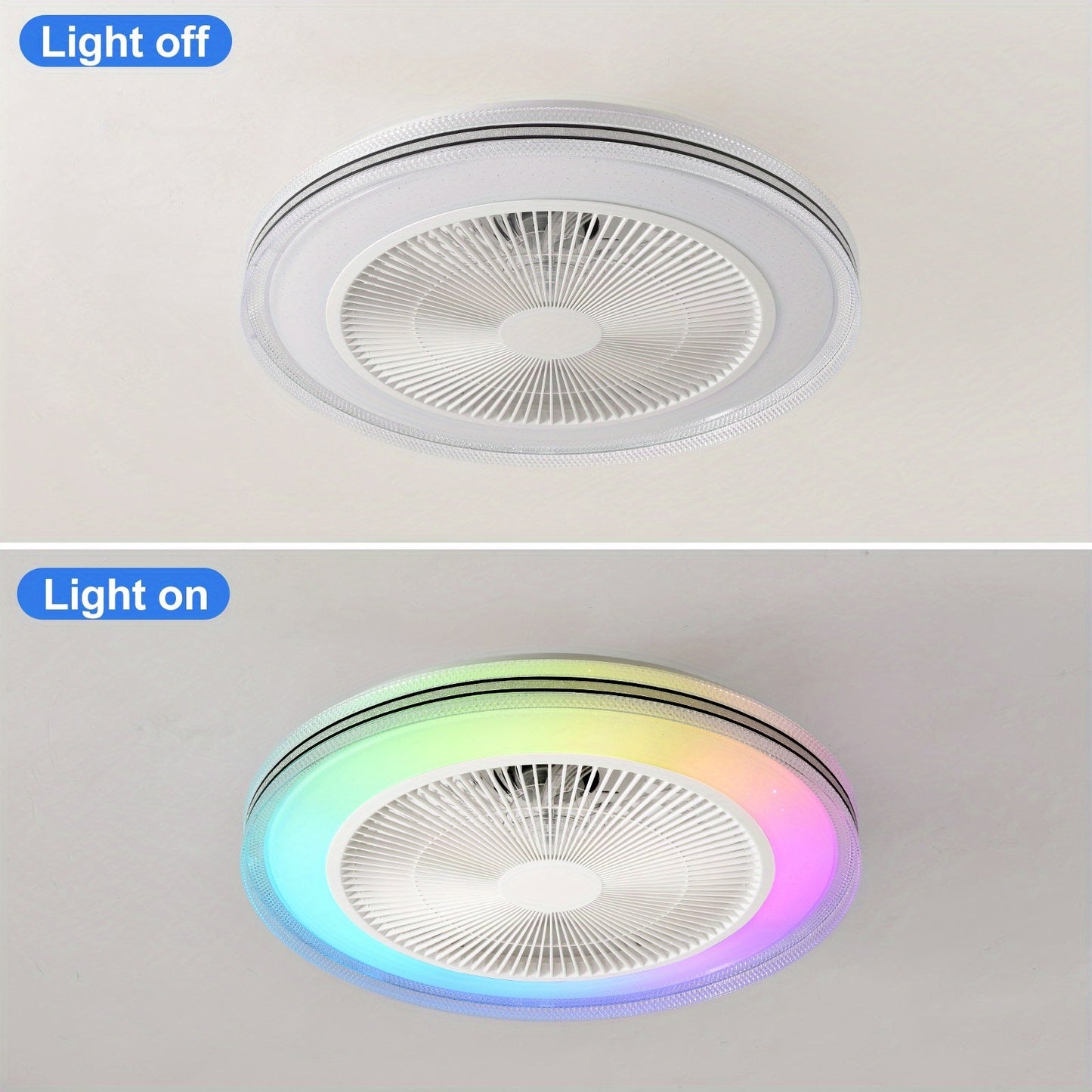 Smart Loft Ventilator med RGB-belysning – Stilfuld og Effektiv