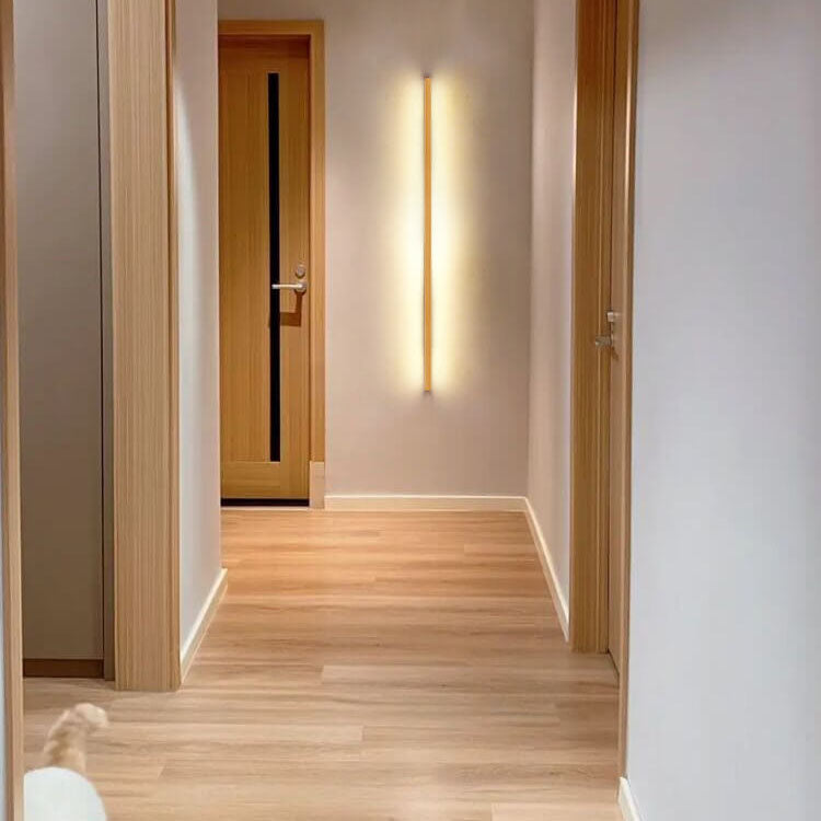 Stilren Vägglampa i Trä med LED för Mys och Stil