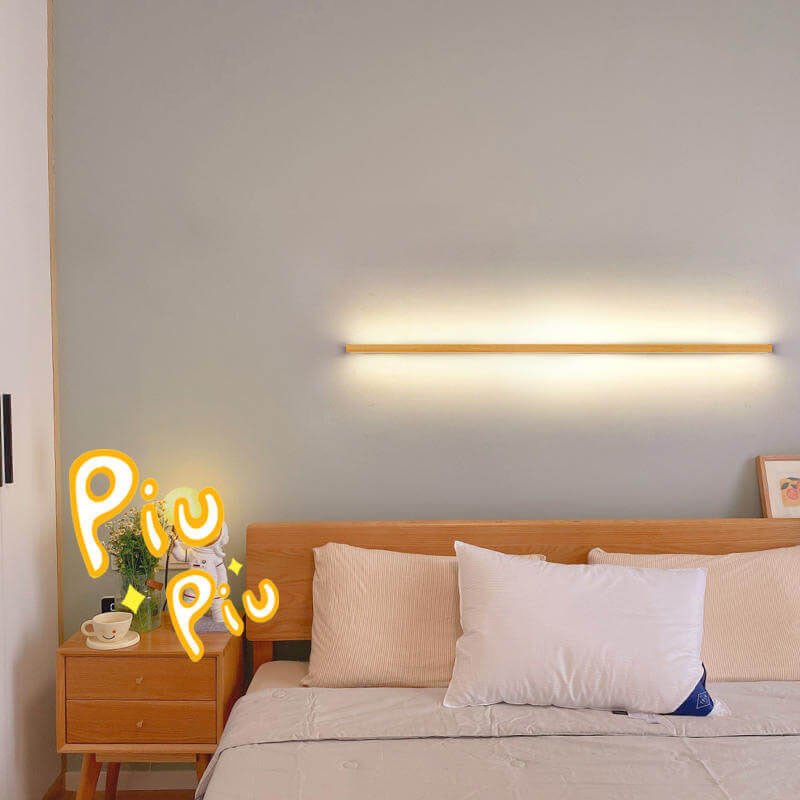 Stilren Vägglampa i Trä med LED för Mys och Stil