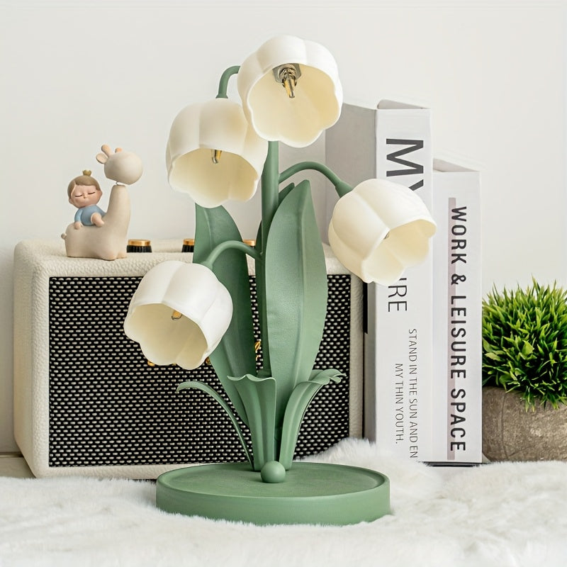 Romantisk blomsterlampa med USB – Mjukt, vitt ljus