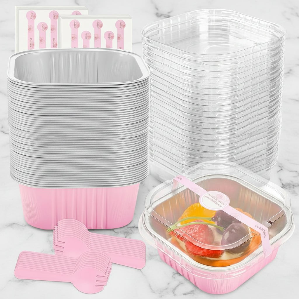 Engangs aluminiumsforme med låg til nem bagning og opbevaring