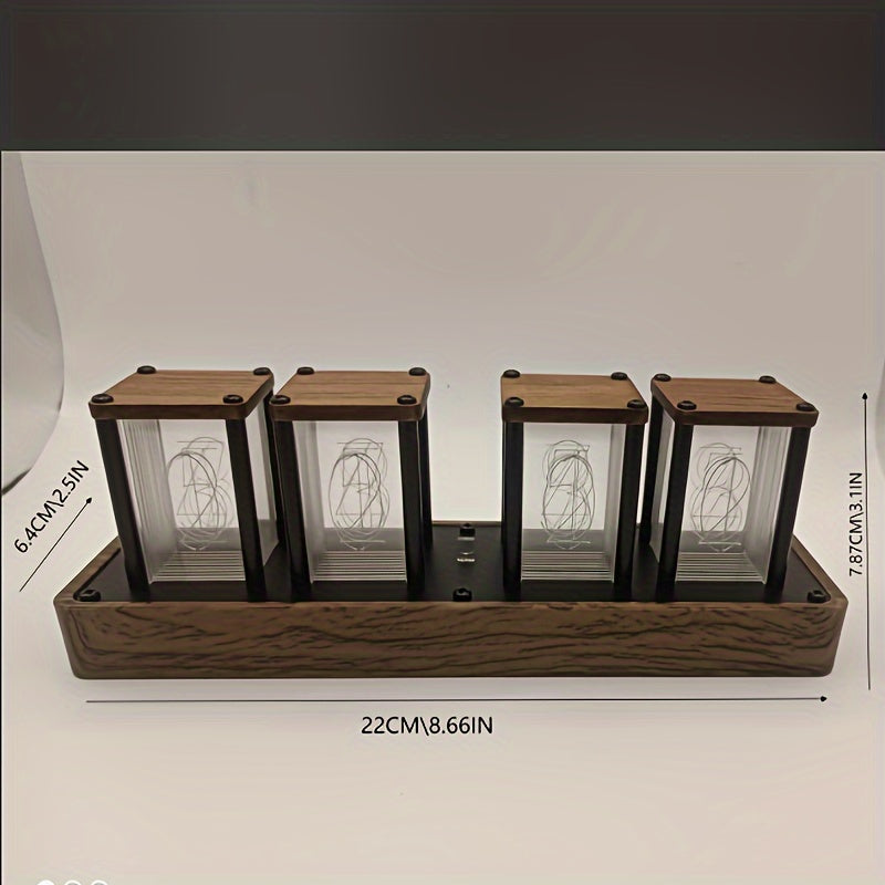 Retro Modern Nixie Tube Clock - Digital RGB LED Clock för Unik Inredning