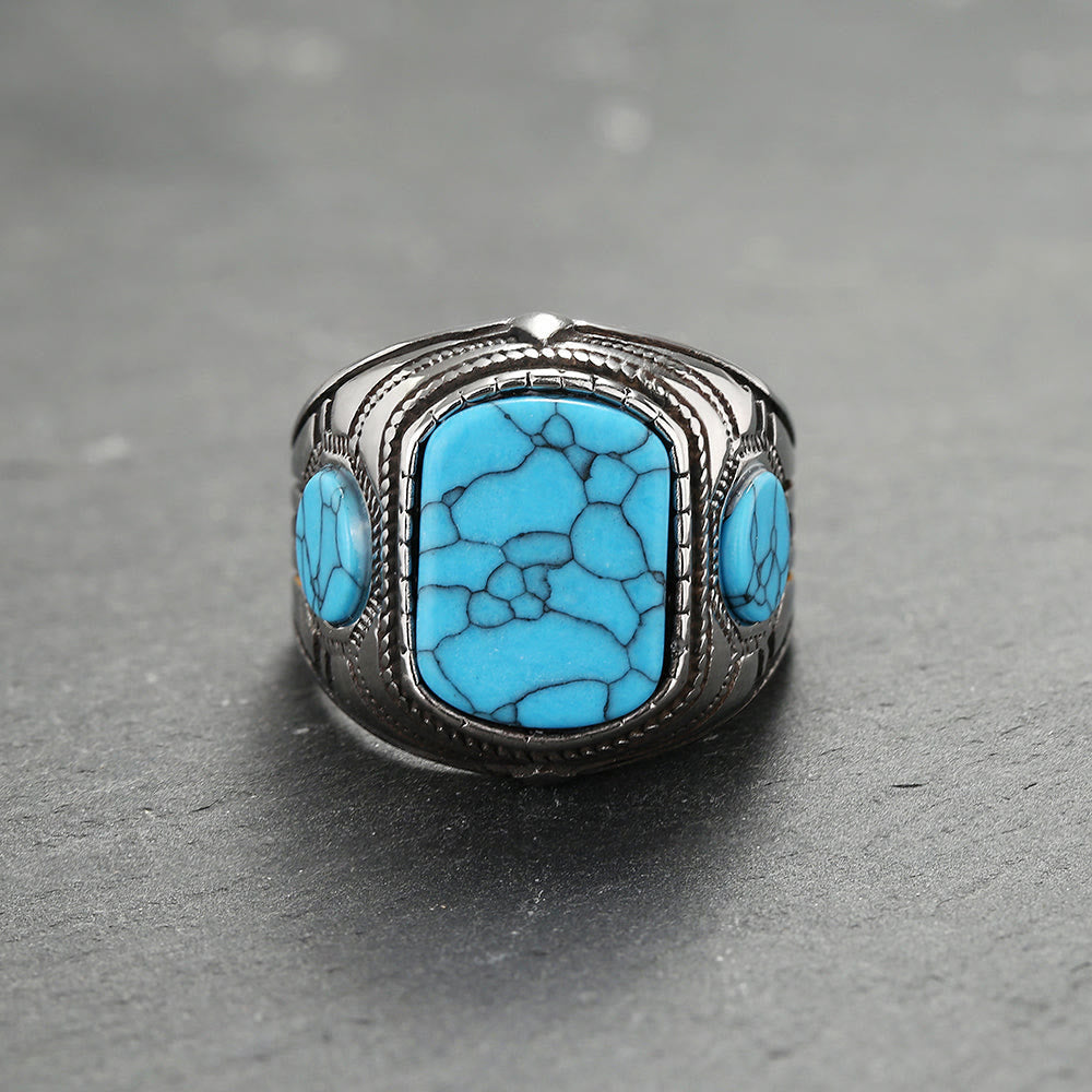 Elegant Herrring med Turkos Sten – Kobolt