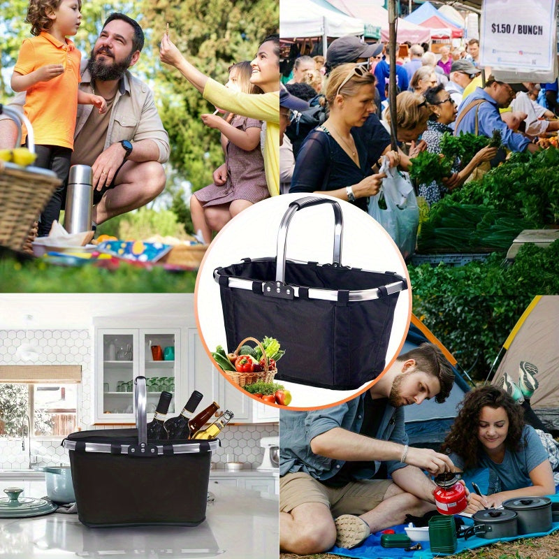 Isolerad hopfällbar picknickväska – rymlig och hållbar för sommarutflykter
