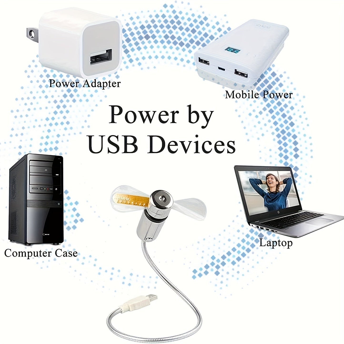 USB Fläkt med LED Klocka – Kompakt och Stilren