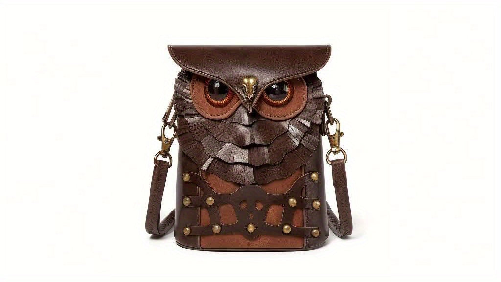 Stilren Mini Axelremsväska med Uggledesign