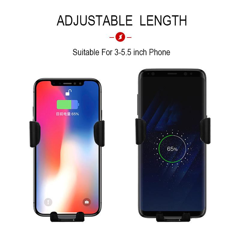 Quick Grip Auto-Clamping Trådlös Laddning Biltelefonhållare