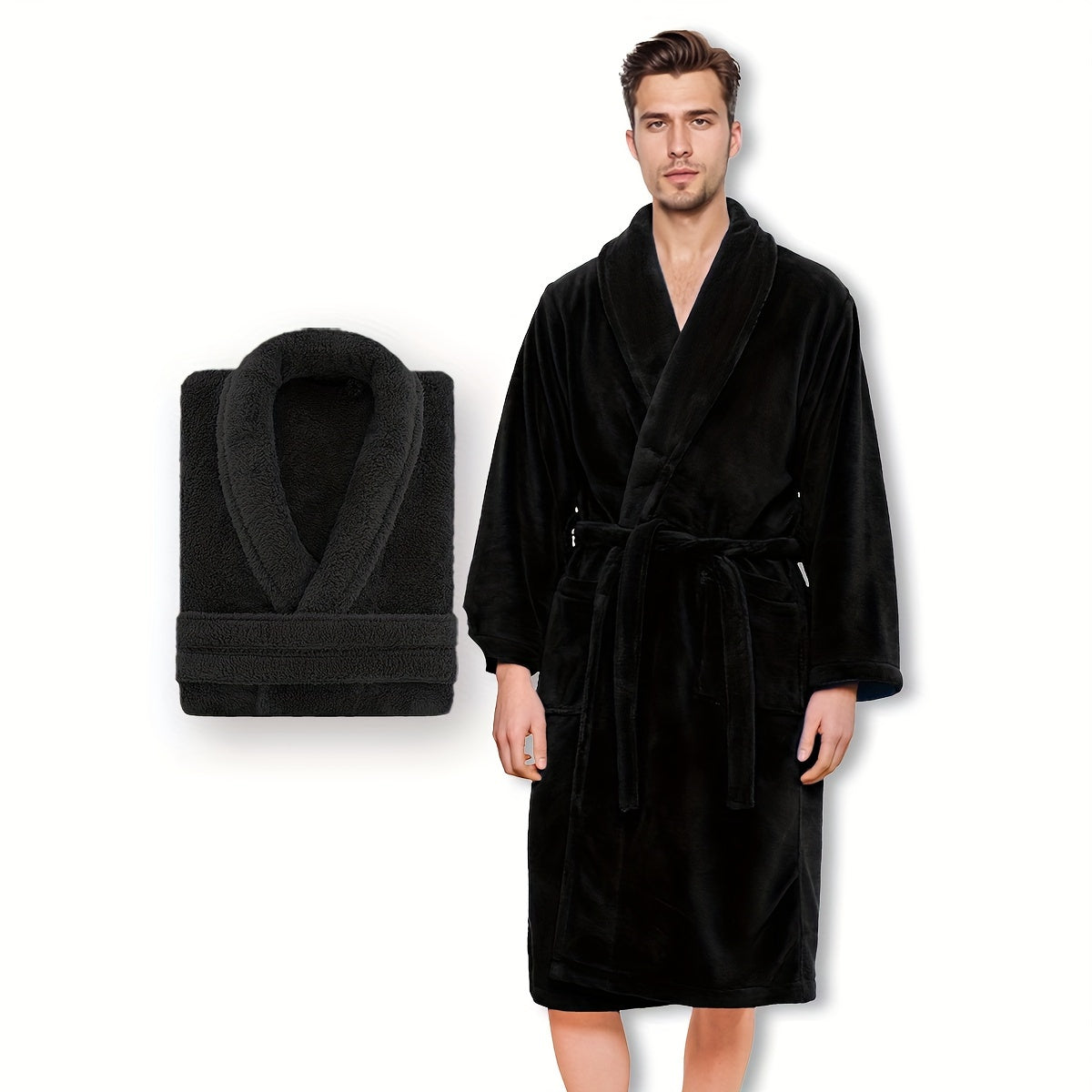 Lyxig Unisex Badrock i Mjuk Fleece – Komfort och Värme