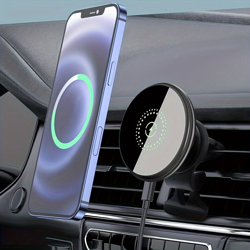 Trådløs biloplader med magnetisk telefonholder, bilmontering