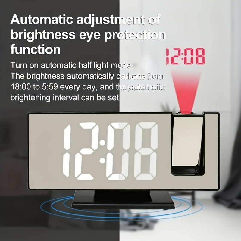 Digital Vækkeur med Projektor – Stor LED Skærm og Multifunktionel Alarm