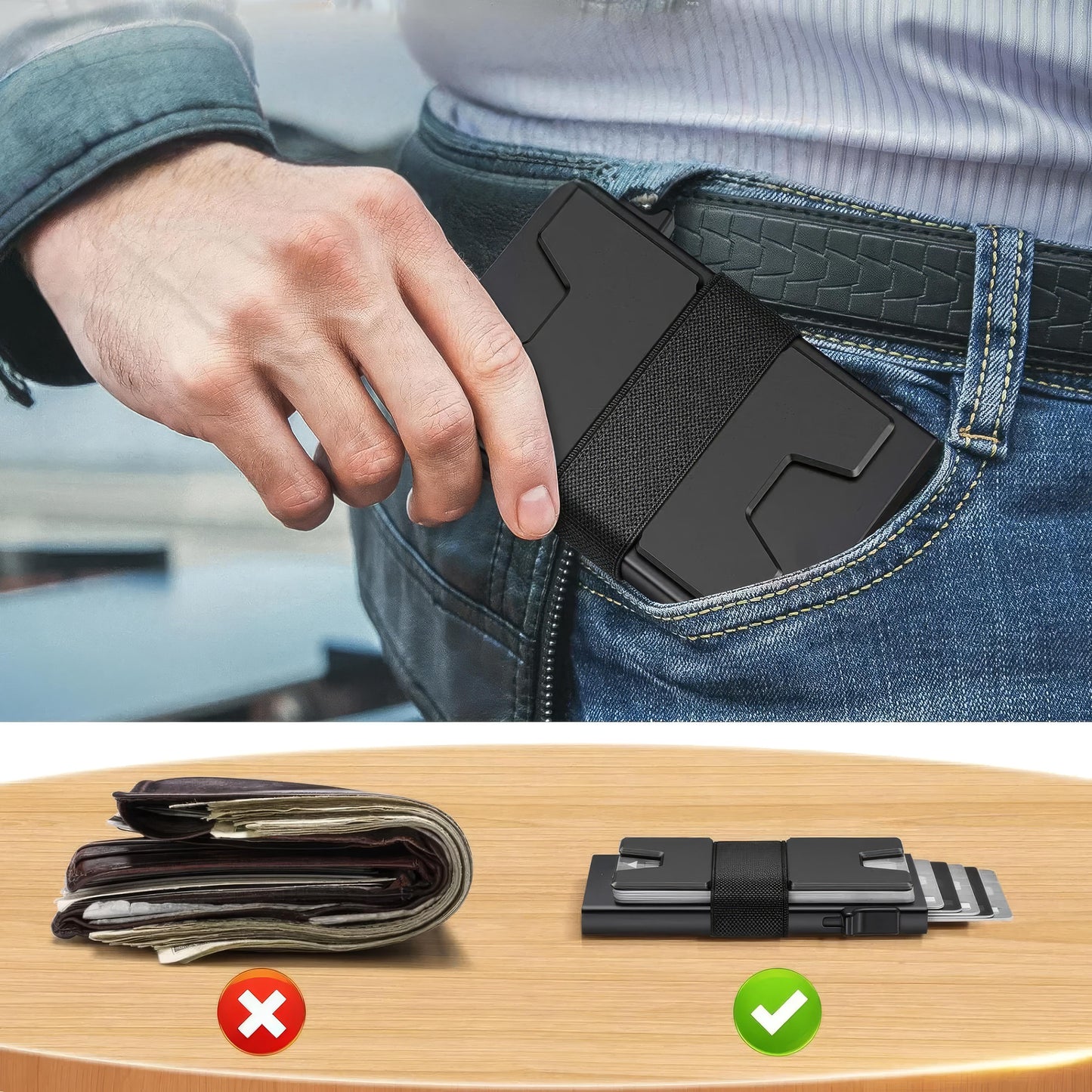 Elegant RFID-korthållare i aluminium - Skydda dina data