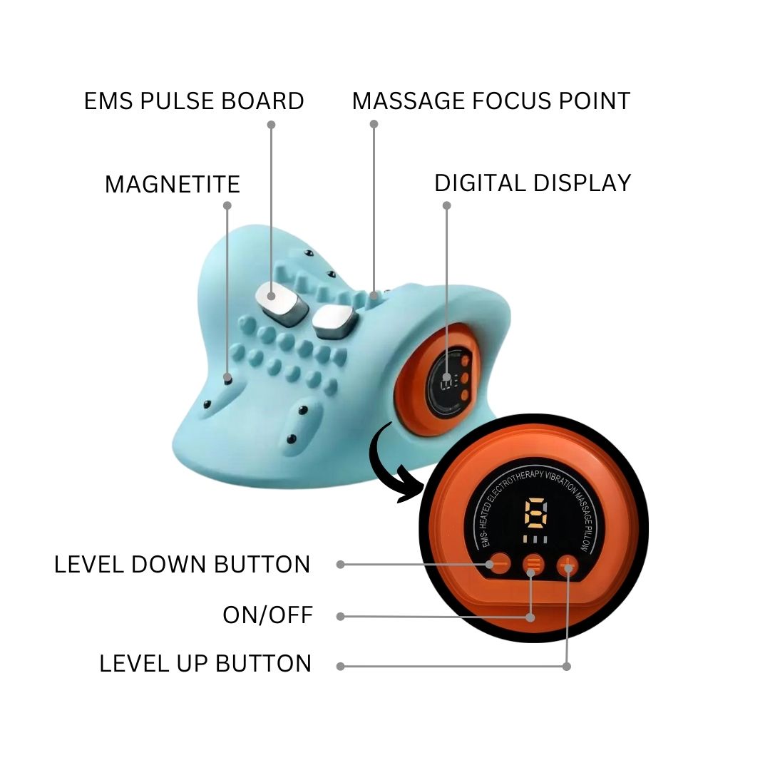Smart Nakke Massager med EMS & Varme – Lindrer Spændinger