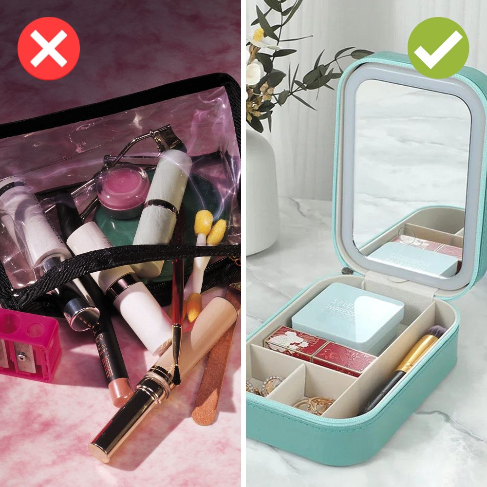 Kompakt Makeupsamlare med Belysning för Resa