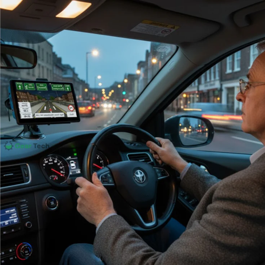 Stort GPS-navigationssystem med livstidskartuppdateringar