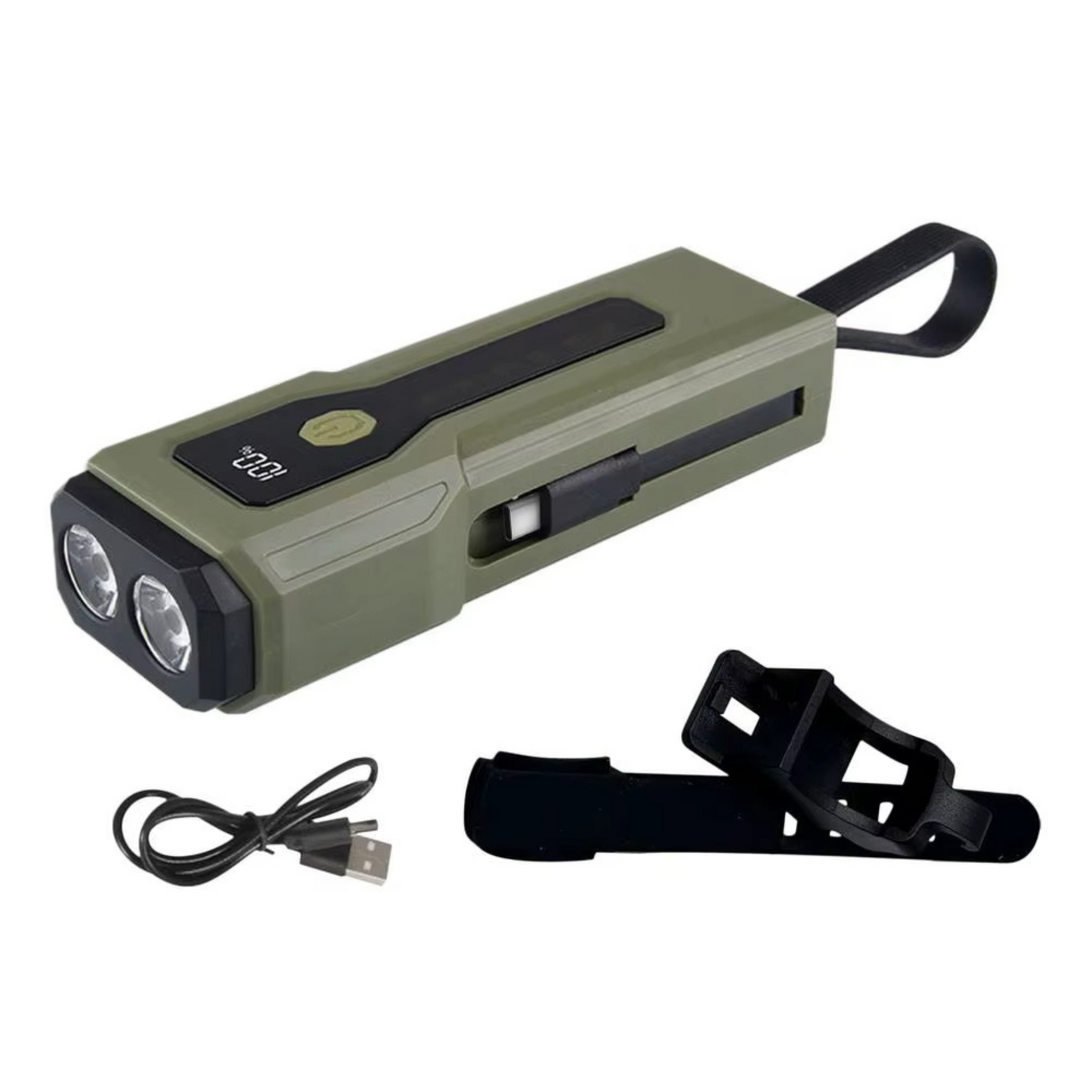 Kompakt LED-lampe med Powerbank og Multifarvet Lys