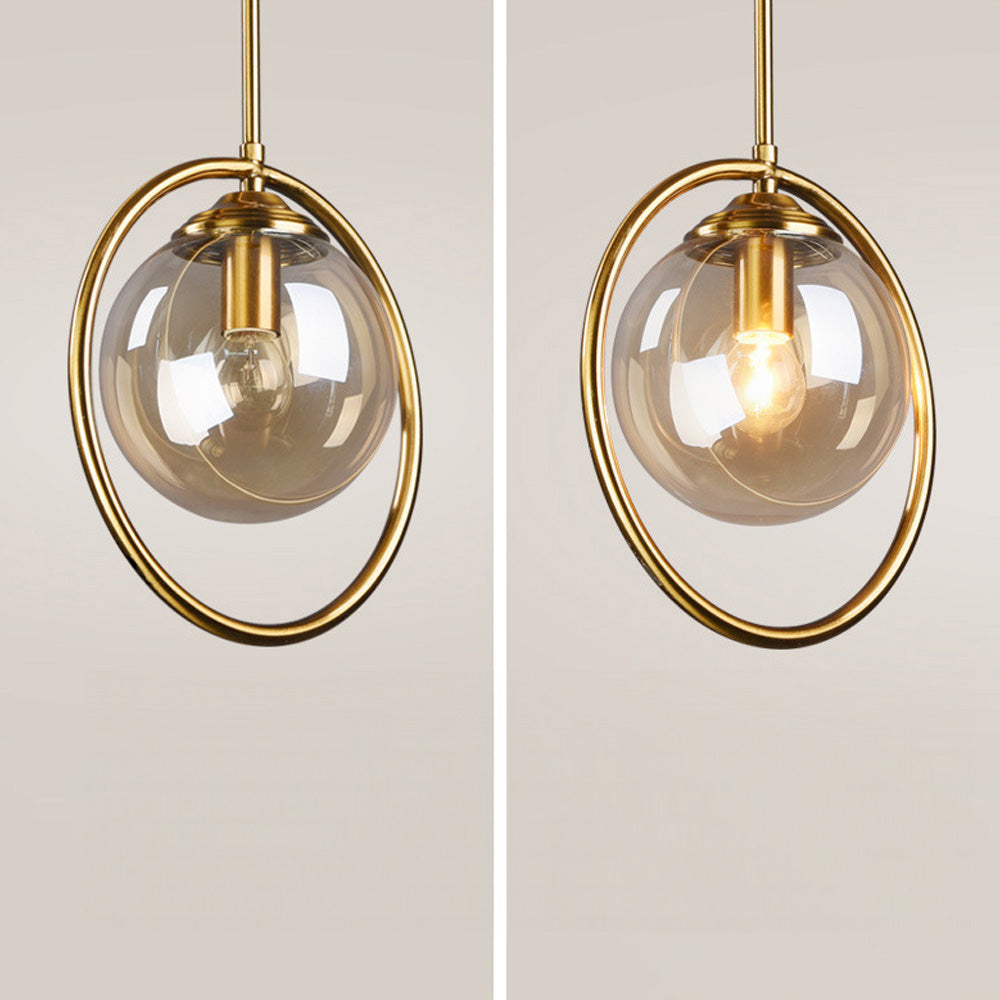 Elegant Glaspendel med Gylden Ramme til Moderne Hjem