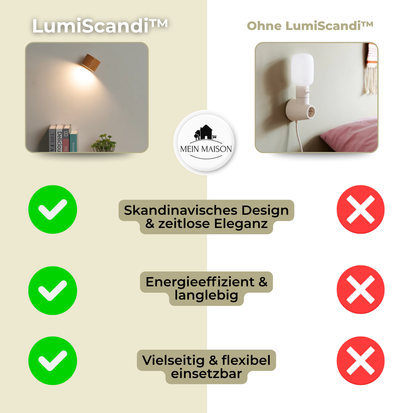 Elegant væglampe med trådløs fleksibilitet og egetræ