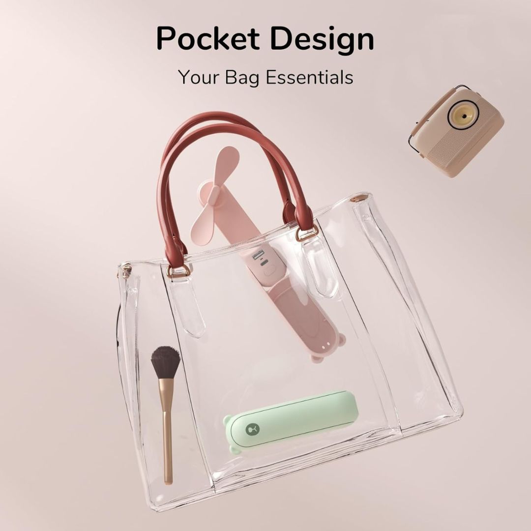 3 i 1 Håndholdt Mini Vifte | USB Opladelig, Sammenklappelig Design & Ideel til Rejser, Camping og Udendørs Aktiviteter