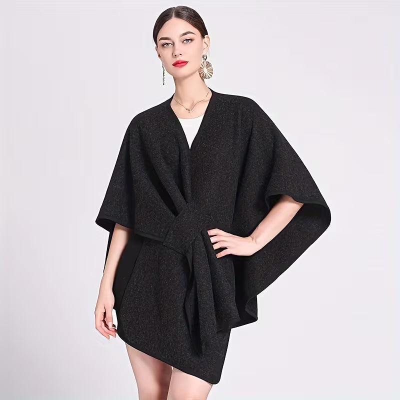 Elegant Poncho til Kvinder - Varm og Vindafvisende