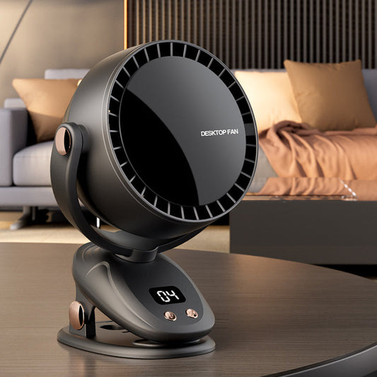 Trådløs bladløs ventilator med digital skærm – stille og genopladelig til indendørs og udendørs brug