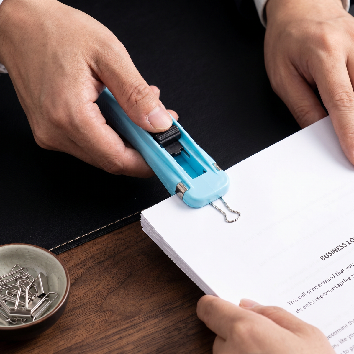 Metall Dokumentklammer med Reserveklammer | Papir Clip Organizer til Kontor, Skole & Hjem | 150 Stykker Inkluderet
