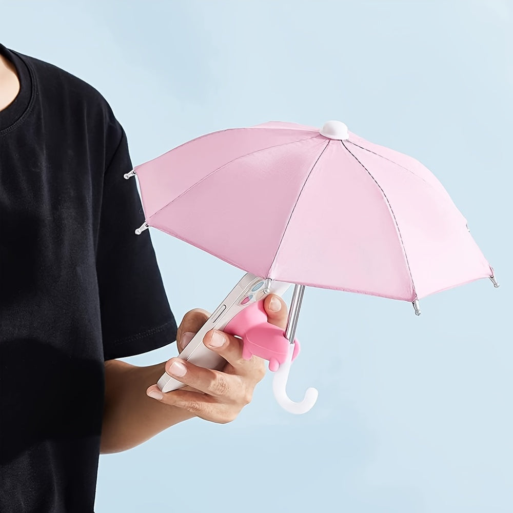Mini parasol med sugekop – beskyt din mobil mod sol og regn på farten