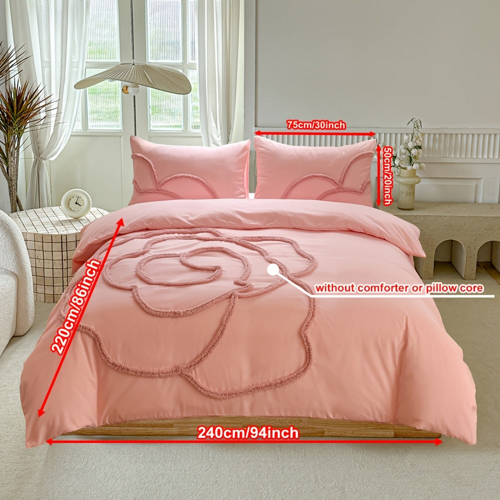 Elegant sängklädesset med blommigt motiv – påslakan och örngott