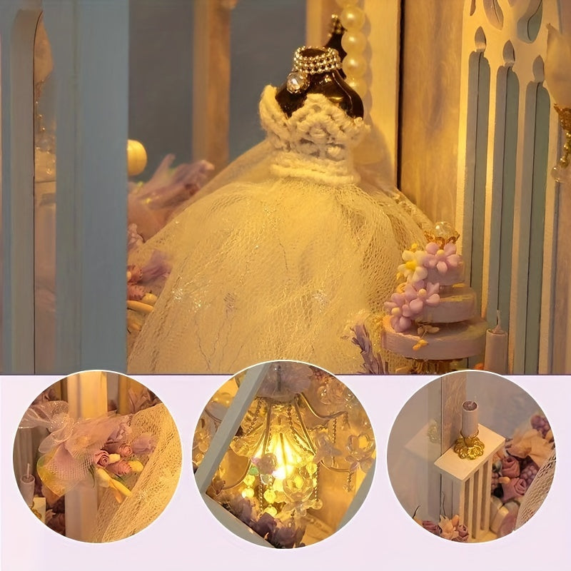 Miniatyrbrudestue – DIY 3D byggesæt med belysning og møbler
