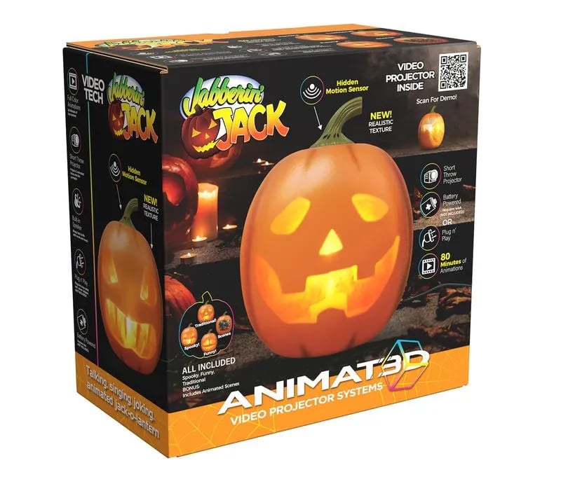 Bevægelsessensor Halloween Græskar med Animation og Projektion