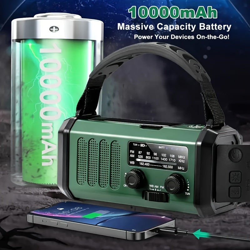 Nødradio med powerbank og solenergi – 10.000 mAh