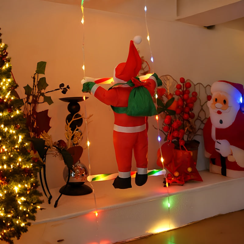 Julelys med Klatrende Nisse – Farverig og Energibesparende