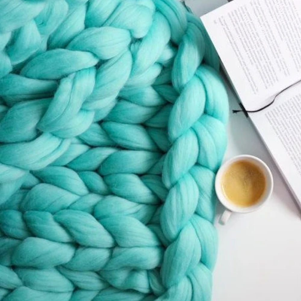 Stickad Filt Tjock | Extra Stor och Varm | Hemaccessoar | Handgjord Design