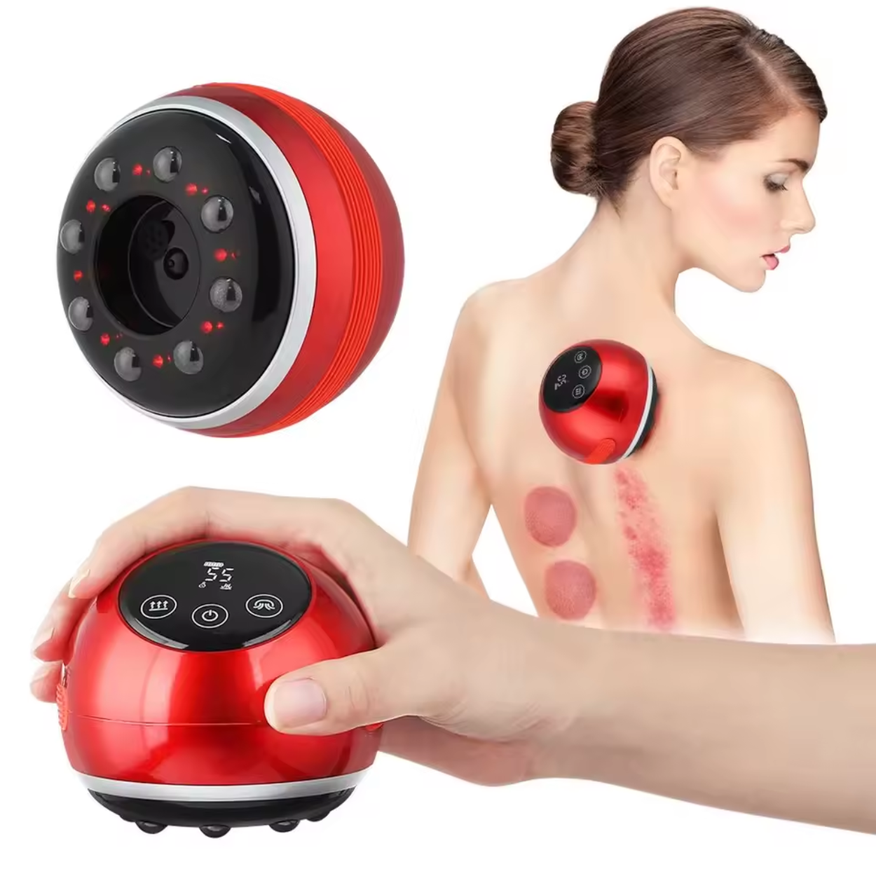 3-i-1 Massageapparat med Skrabning og Sugning til Optimal Velvære