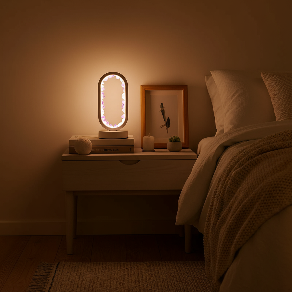 Amethyst Lampe med Naturlig Stressreduktion og Ro