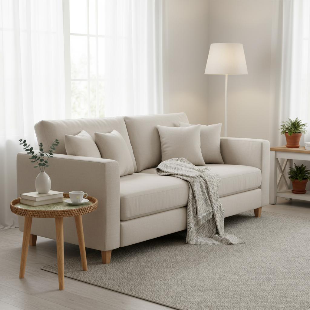 Rund Rattan Sofabord – Håndlavet Skandinavisk Design