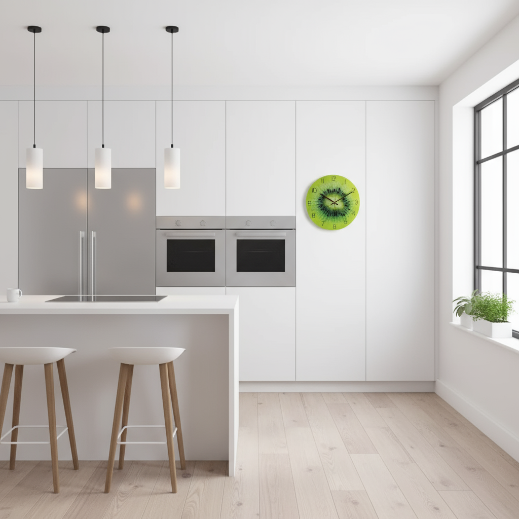 Stor Glas Vægur med Minimalistisk Design til Moderne Hjem