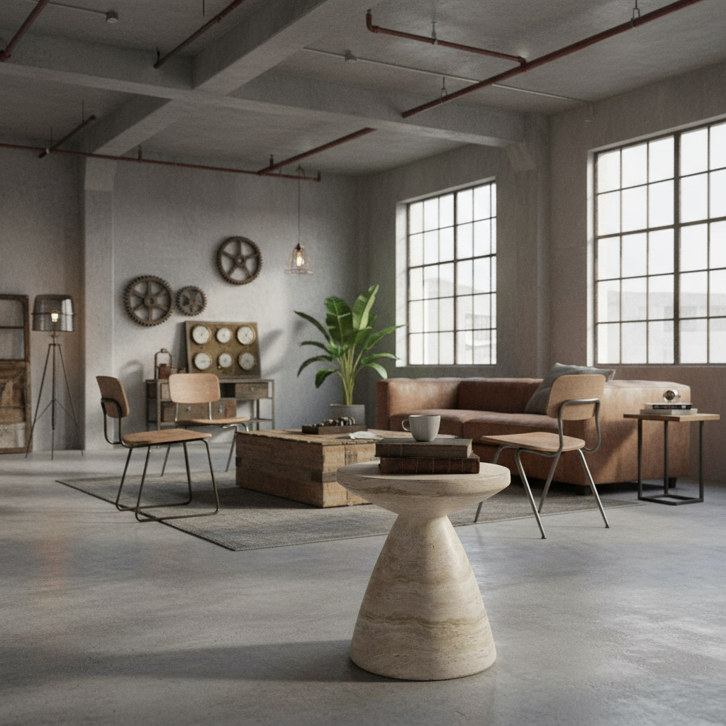 Rund Imitationssten Bord: Minimalistisk Design & Elegance