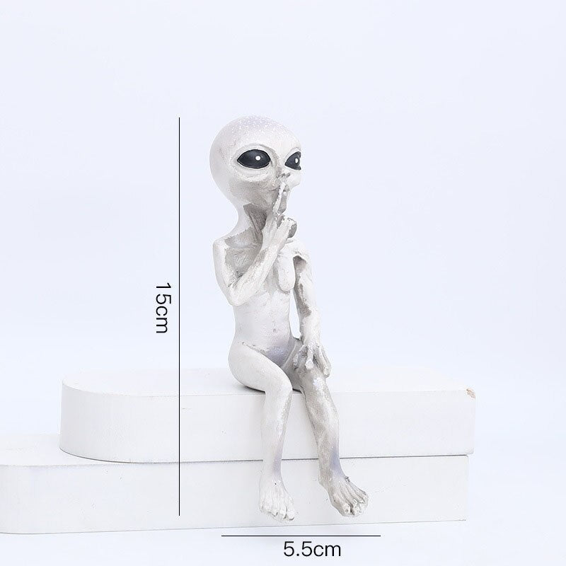 Skør Alienfigur i Resin til Have og Udendørsområder