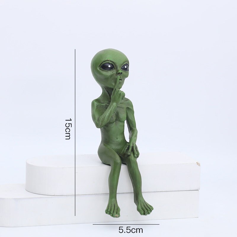 Skør Alienfigur i Resin til Have og Udendørsområder