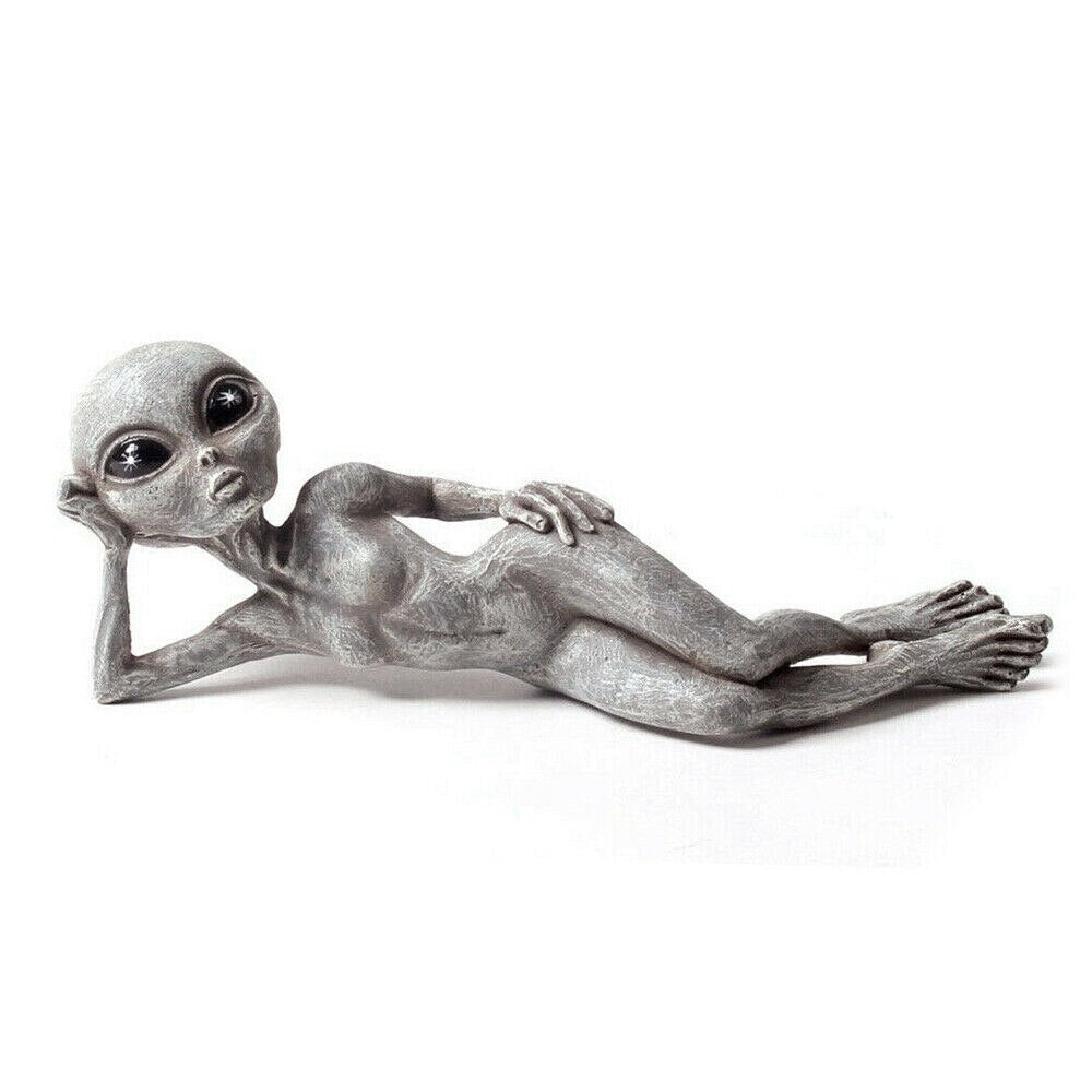 Skør Alienfigur i Resin til Have og Udendørsområder