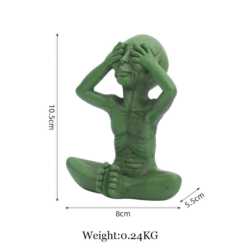 Skør Alienfigur i Resin til Have og Udendørsområder