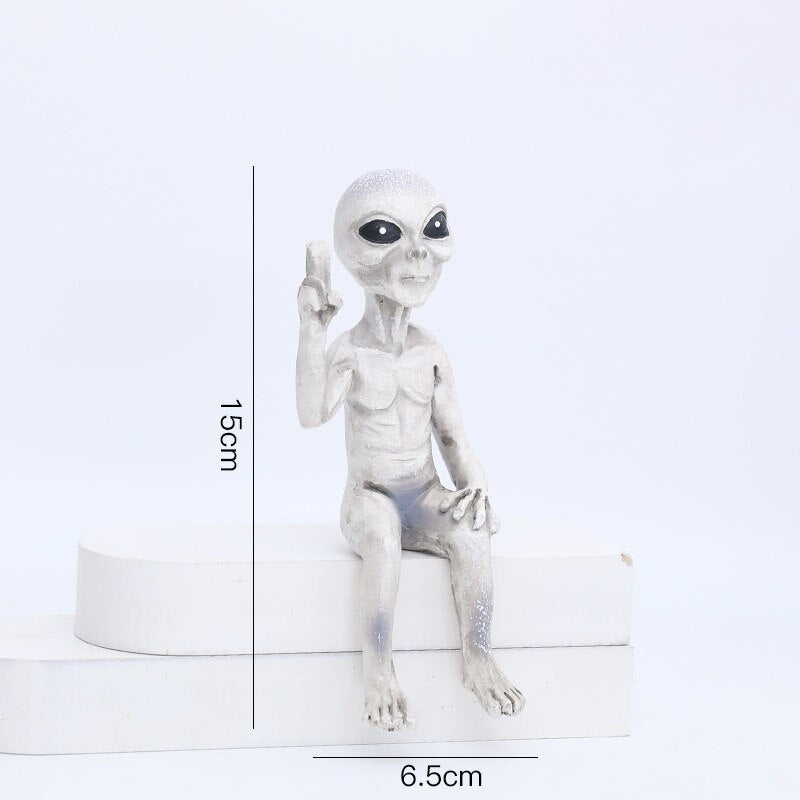 Skør Alienfigur i Resin til Have og Udendørsområder